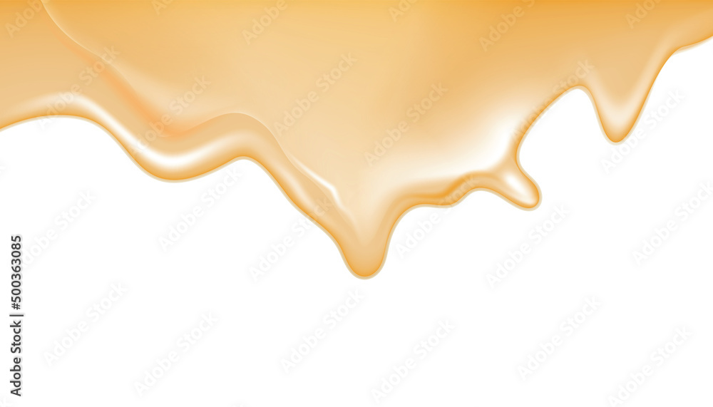 Honey flowing on white background