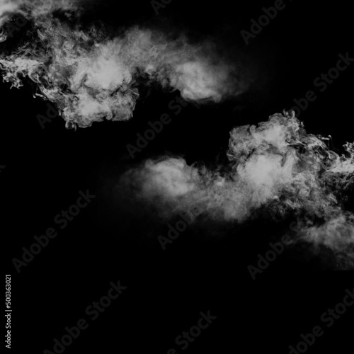 white clouds on black background