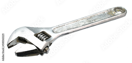 adjustable spanner wrench isolated on white background photo