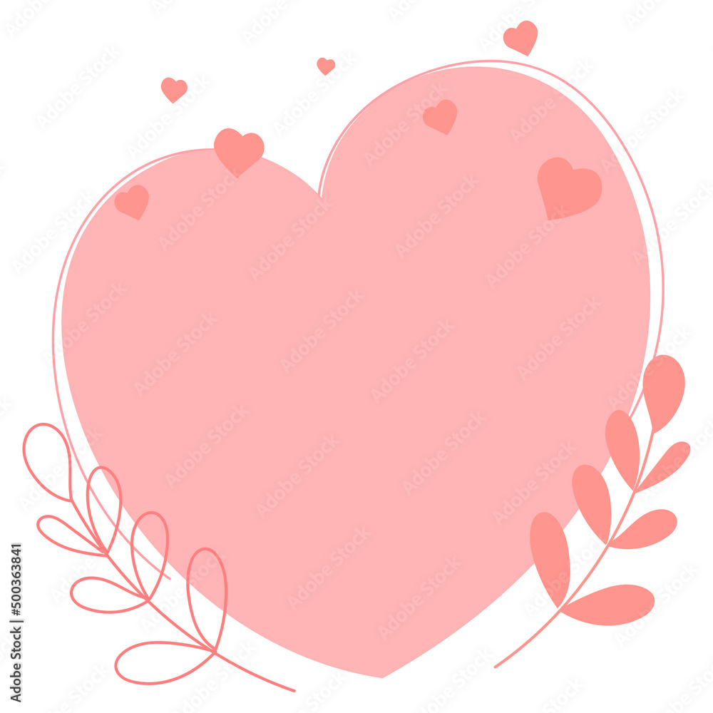 Heart with decorative elements. Isolated on white background. Place for an inscription. Vector illustration. Valentine's Day. Love.