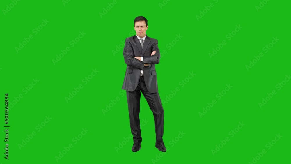 Arrogant man in formal suit. Chroma key Arrogant man in formal suit. Chroma key