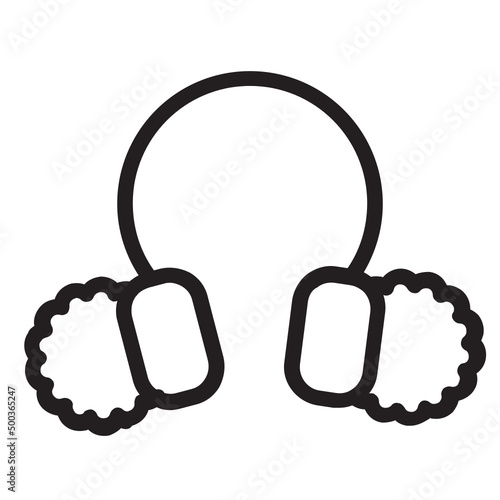 Earmuff , Winter outline icon.