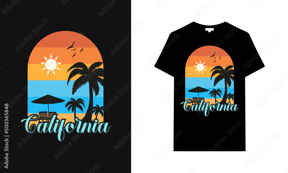 Miami California Hawaii t-shirt design | Summer san Diego California ...