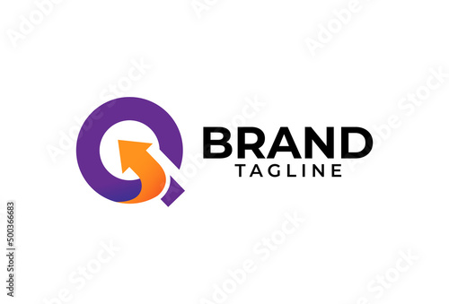 Intial Q logo, letter Q with Arrow combination, usable for finance, logistic and company logos, vector illustration