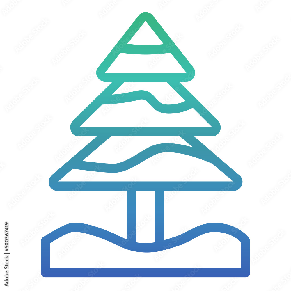 Pine Tree , Winter gradient icon. Pine Tree , Winter gradient icon.