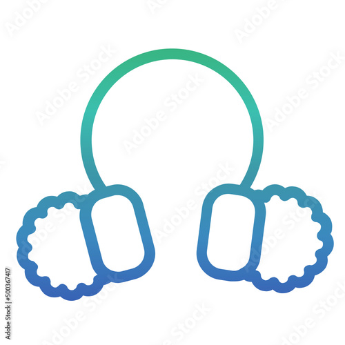Earmuff , Winter gradient icon.