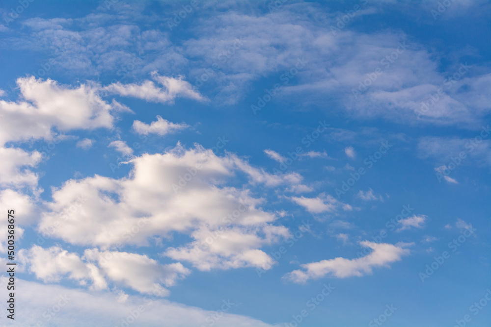 Obraz premium Blue sky with white clouds.