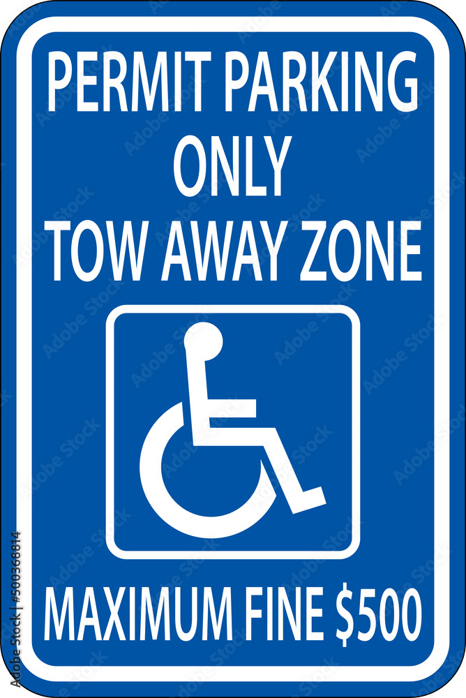 Accessible Parking Sign On White Background Accessible Parking Sign On White Background