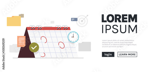 Planning day scheduling appointment agenda and meeting plan time management concept flat vector illustration.