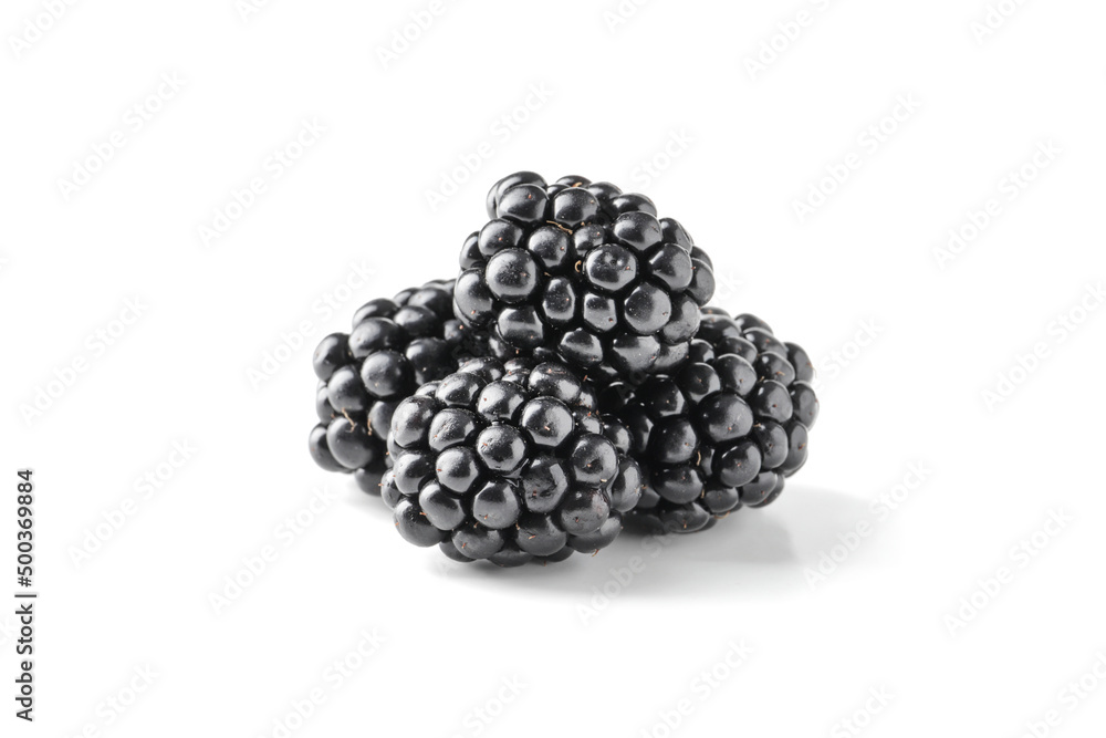 handful of fresh tasty blackberries isolated on white background handful of fresh tasty blackberries isolated on white background