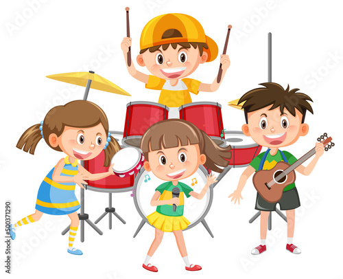 Group of children music band