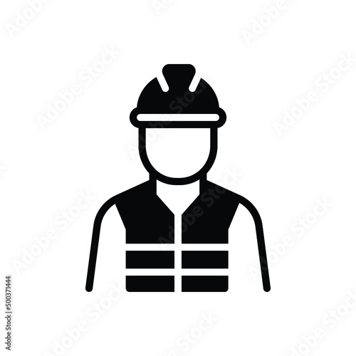 Black solid icon for worker