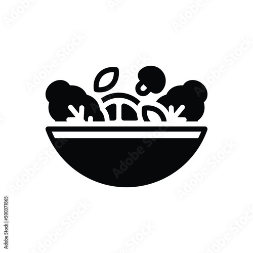 Black solid icon for salad