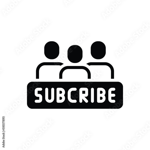 Black solid icon for subscribers 