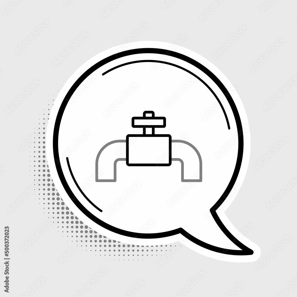 Line Industry metallic pipes and valve icon isolated on grey background. Colorful outline concept. Vector Line Industry metallic pipes and valve icon isolated on grey background. Colorful outline concept. Vector