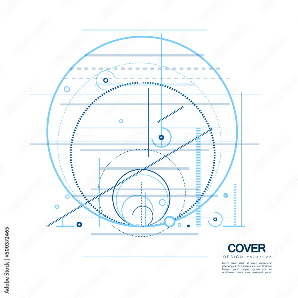 Geometry abstract pattern with connected lines and circles. Vector technology illustration on white background