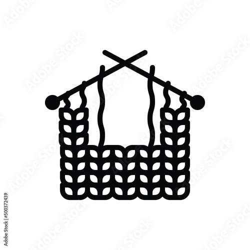 Black solid icon for knitting