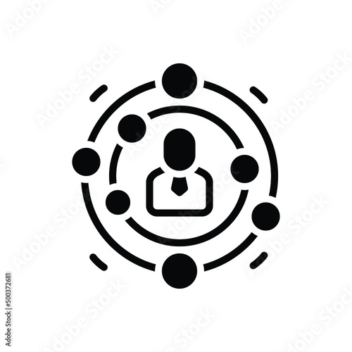 Black solid icon for cio business man