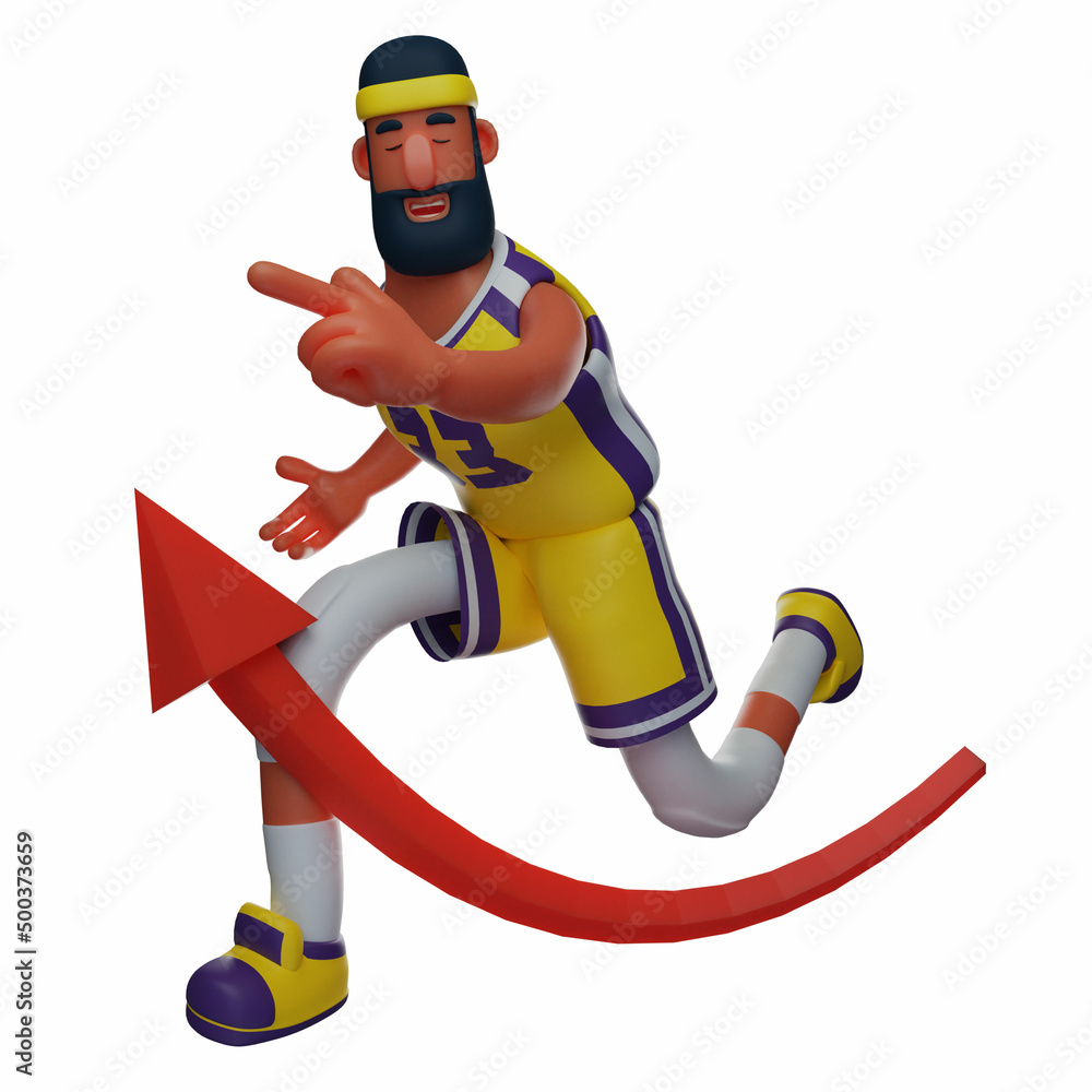 3D Basketball Athlete Cartoon Illustration running fast 3D Basketball Athlete Cartoon Illustration running fast