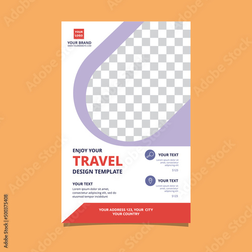 Clean Travel Tour Holiday Vacation Flyer Brochure Poster Blank Space Design Template