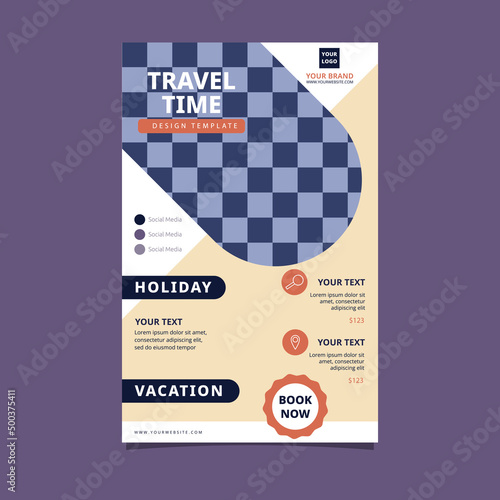 Clean Travel Tour Holiday Vacation Flyer Brochure Poster Blank Space Design Template