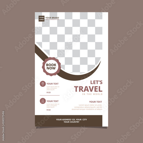 Clean Travel Tour Holiday Vacation Flyer Brochure Poster Blank Space Design Template