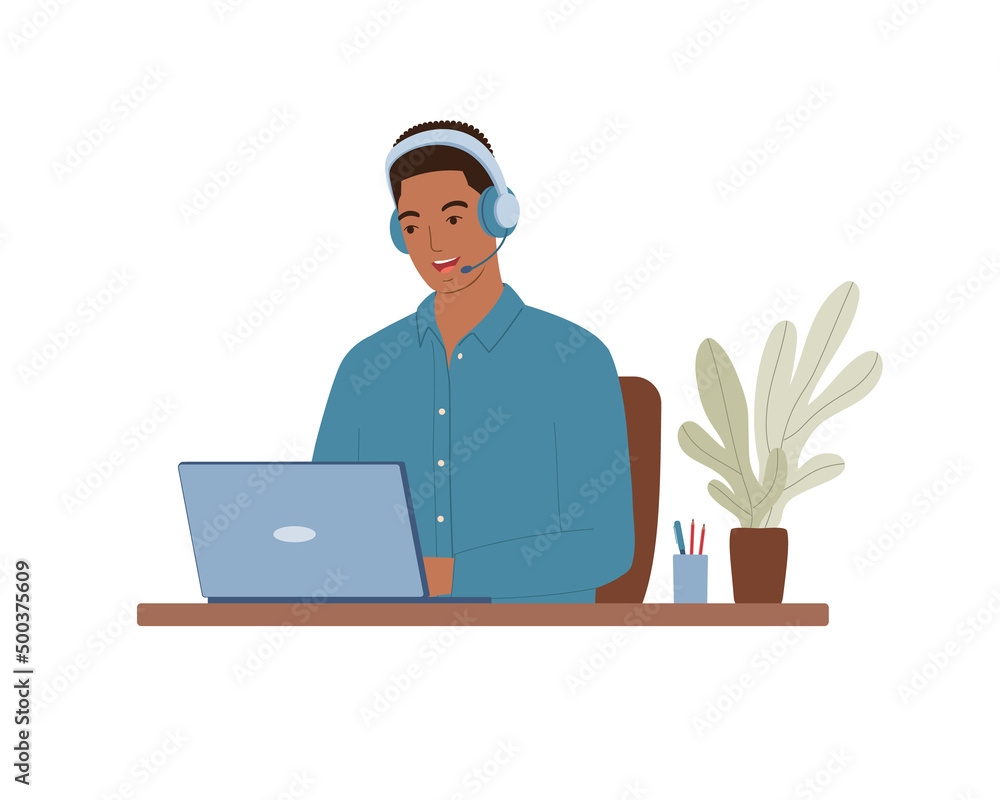 Black Man Customer Support Representative.