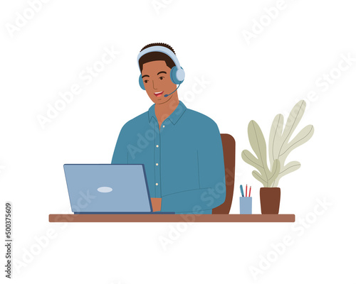 Black Man Customer Support Representative.