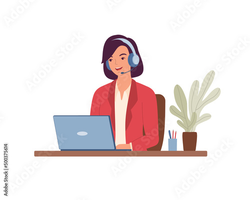 Woman Customer Support Representative.