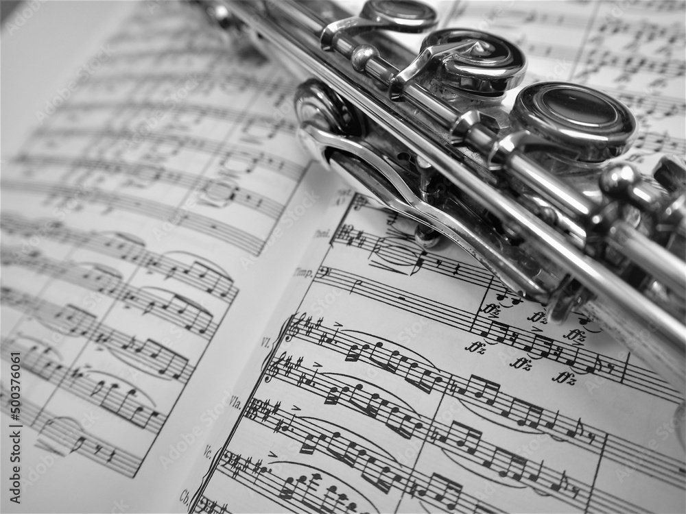 Fototapeta premium Flute and musical score