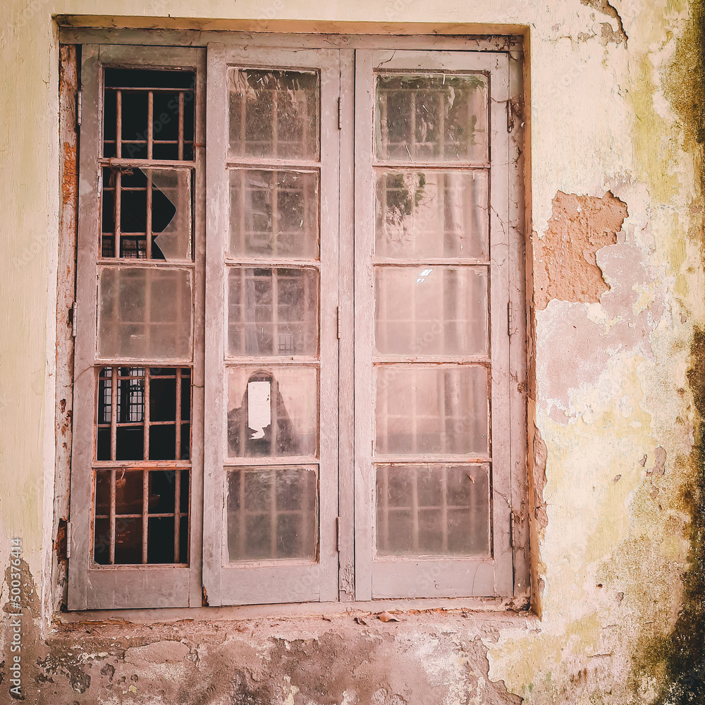old window in old building and old beauty in Bangladesh.