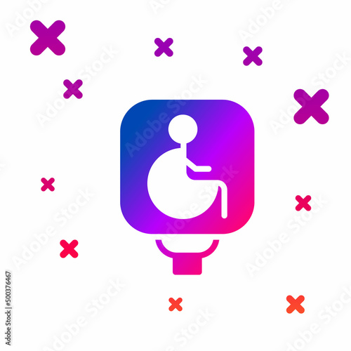 Color Disabled wheelchair icon isolated on white background. Disabled handicap sign. Gradient random dynamic shapes. Vector