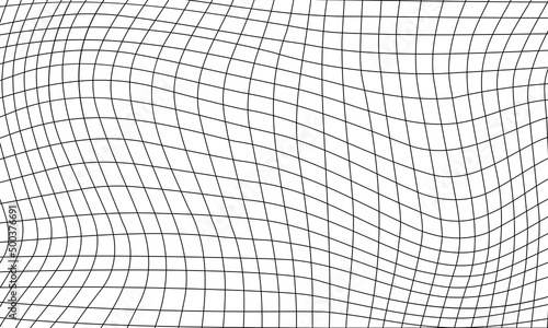 Distorted grid pattern. Abstract distorted wave texture.