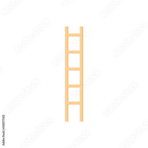 Wooden Stair cartoon vector on white background.