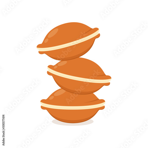 Dorayaki vector illustration. Dorayaki is a Japanese snack. Dorayaki is a Japanese snack.