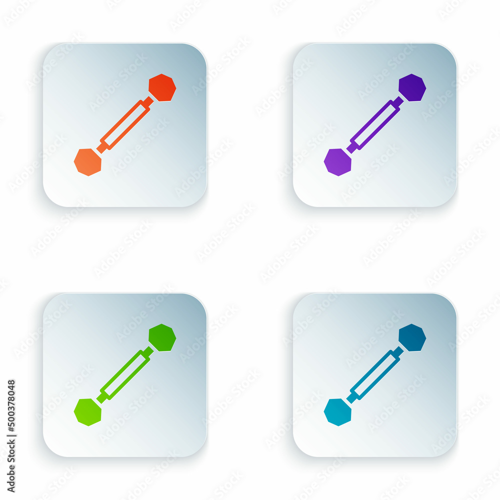 Color Piercing icon isolated on white background. Set colorful icons in square buttons. Vector Color Piercing icon isolated on white background. Set colorful icons in square buttons. Vector