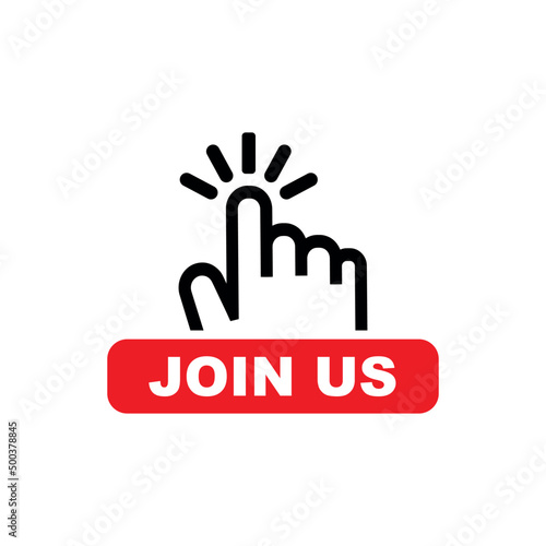 join us sign on white background