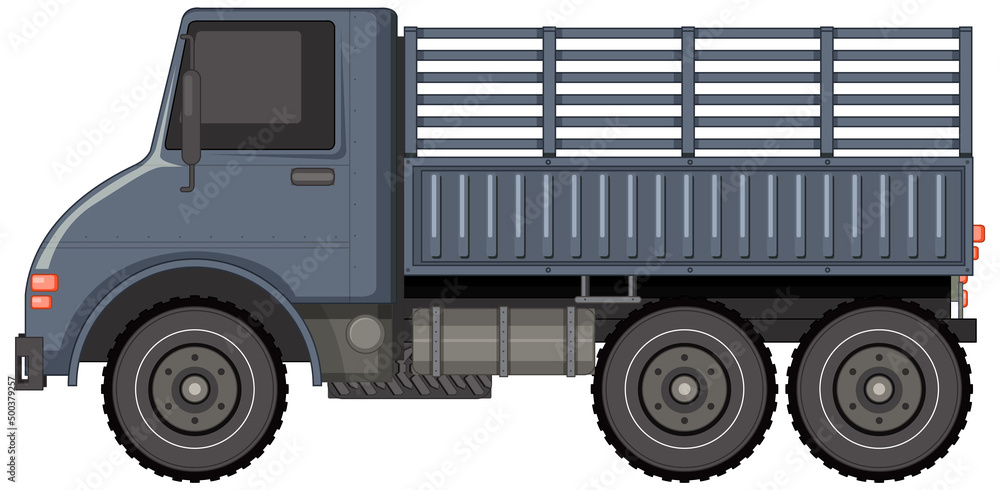 Military vehicle on white background