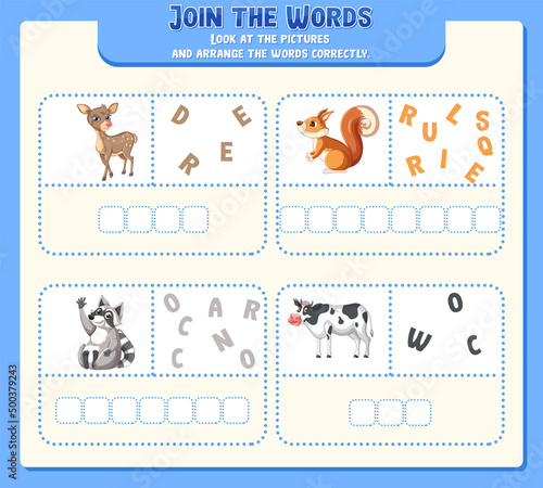 Arrange the letters in order with pictures