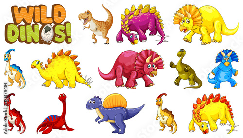 Set of cute dinosaurus