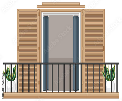 Balcony of apartment building facade