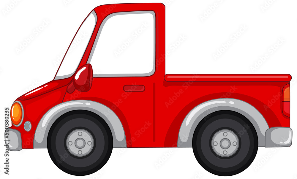 Old red truck on white background Old red truck on white background