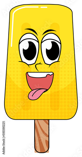 Yellow popsicle with happy face