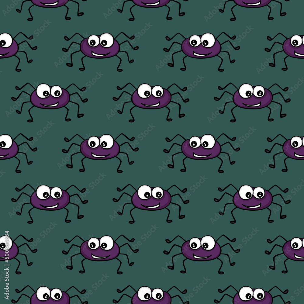Obraz premium Seamless pattern background of funny spider