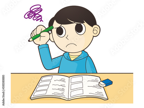 自分で勉強したが、わからなくて戸惑っている子ども