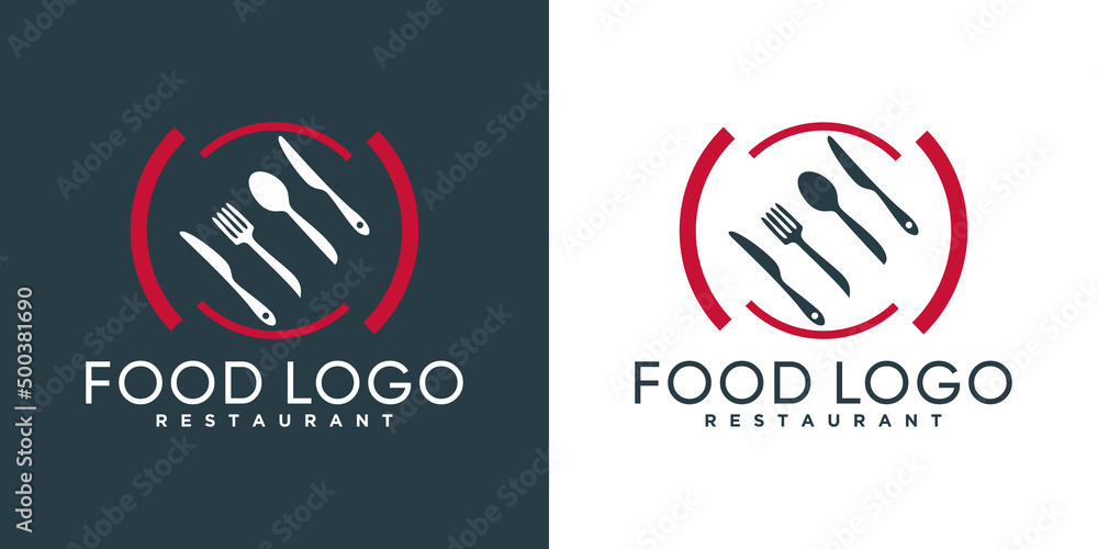 Food resto logo design for business or personal with creative element