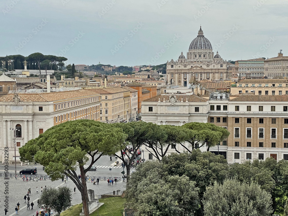 Roma, San Pietro e la città del Vaticano da Castel Sant'Angelo