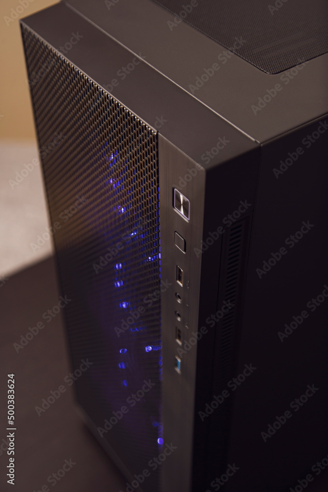 black gaming desktop pc case with blue lights black gaming desktop pc case with blue lights