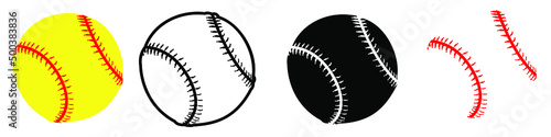 Softball vector icon set. baseball illustration sign collection. ball symbol or logo. photo