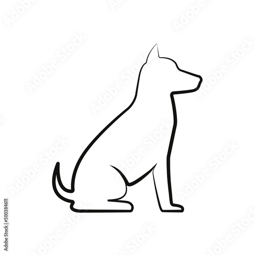 Web line icon. Silhouette of dogs; dog